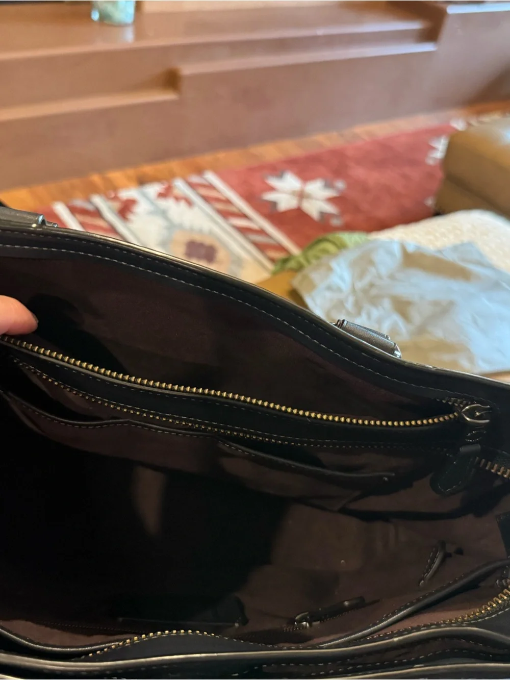 Coach Metropolitan Tote 55364 Midnight Navy Glovetanned Leather orig $650 + xtra